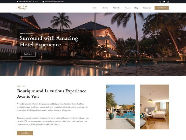 Giới thiệu về chủ đề Hoteller – Hotel Booking WordPress