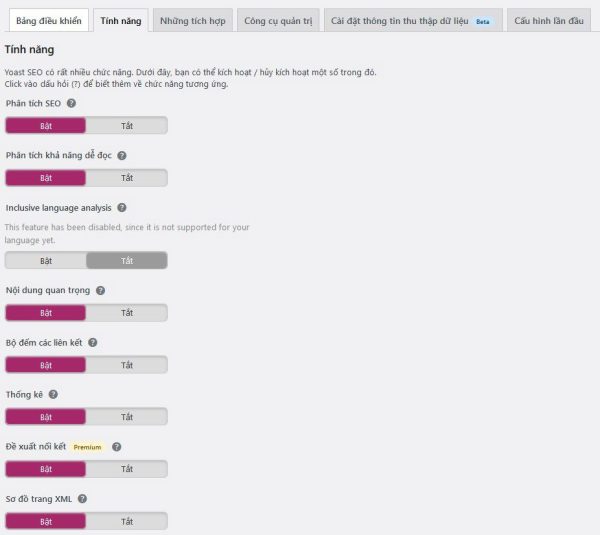 Tính năng Yoast SEO Premium