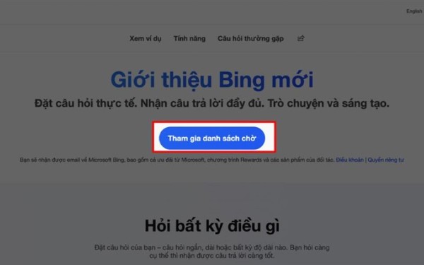 Cách đăng ký tài khoản Bing AI