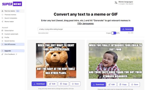 Superm.ai tạo ra các meme một cách nhanh chóng và dễ dàng