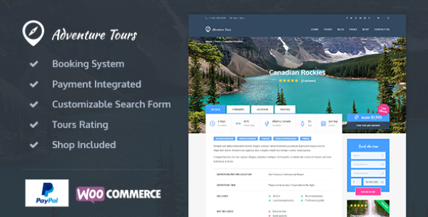 Giới thiệu tổng quan về Adventure Tours – WordPress Tour/Travel Theme