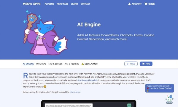 AI Engine nổi bật trong việc tích hợp các AI plugin vào website WordPress