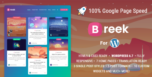 Tổng quan về Breek – Minimal Masonry Theme for WordPress