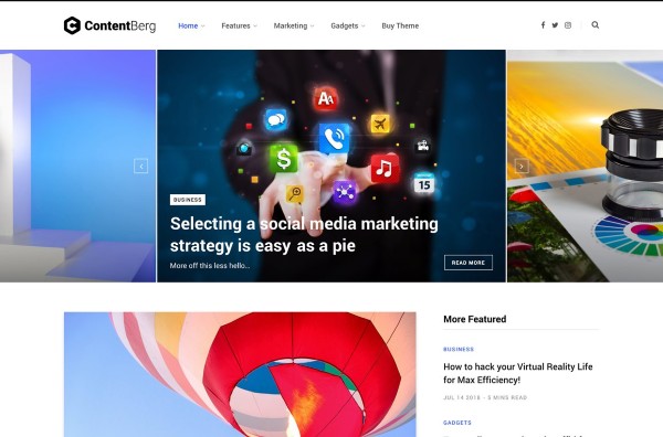 Tính năng nổi bật của Contentberg – Content Marketing & Personal Blog