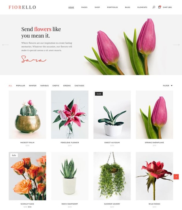 Thiết kế giao diện của Creta Flower Shop WooCommerce WordPress Theme