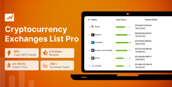 Giới thiệu tổng quan về Cryptocurrency Exchanges List Pro cho website chuyên nghiệp Giới thiệu tổng quan về Cryptocurrency Exchanges List Pro cho website chuyên nghiệp