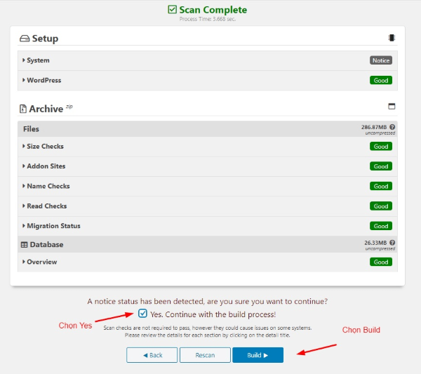 Đồng ý và tiến hành Build Đồng ý và tiến hành Build