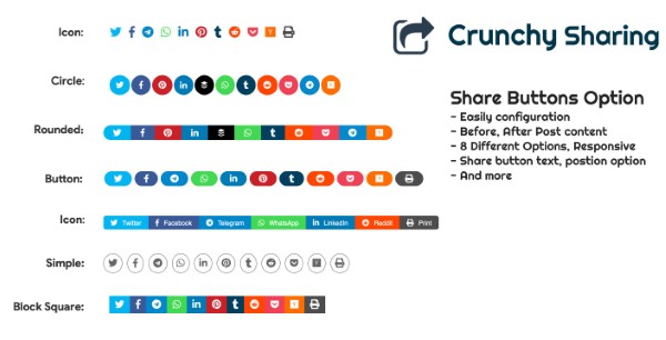 Tính năng chính của Easy Social Share Buttons Tính năng chính của Easy Social Share Buttons