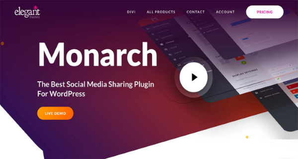 Elegant Themes – Divi Builder WordPress Plugin 2 Monarch Plugin: Hỗ trợ chia sẻ mạng xã hội