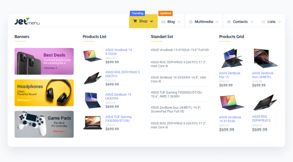 Giới thiệu tổng quan về JetMenu Giới thiệu tổng quan về JetMenu