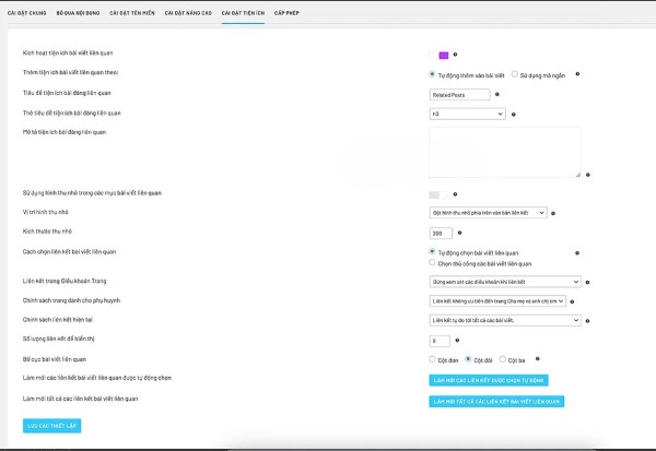 Widget settings Widget settings