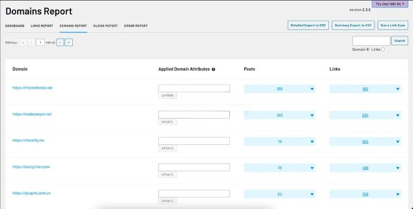 Link Whisper Pro 3 Domains Report