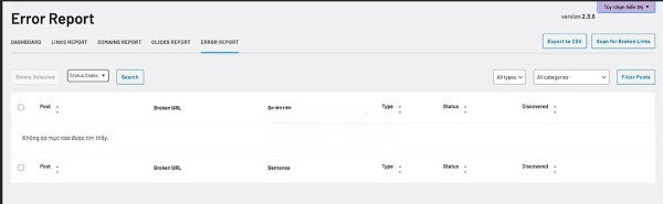 Báo cáo lỗi liên kết – Error Report Báo cáo lỗi liên kết – Error Report
