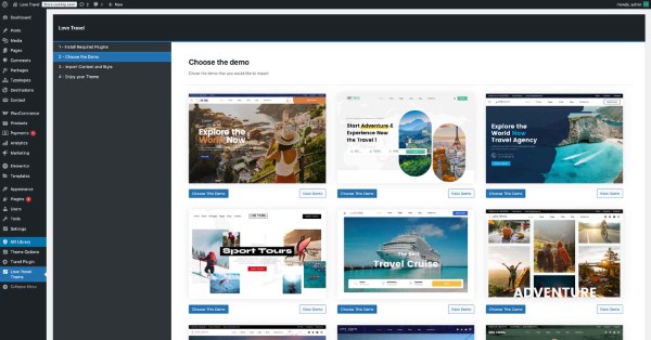 Hướng dẫn chi tiết sử dụng Love Travel Theme cho website du lịch