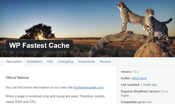 WP Fastest Cache là một plugin WordPress giúp cải thiện tốc độ tải trang