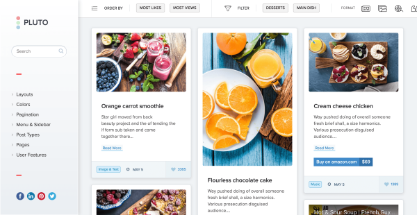 Giới thiệu về Pluto Clean Personal WordPress Masonry Blog Theme