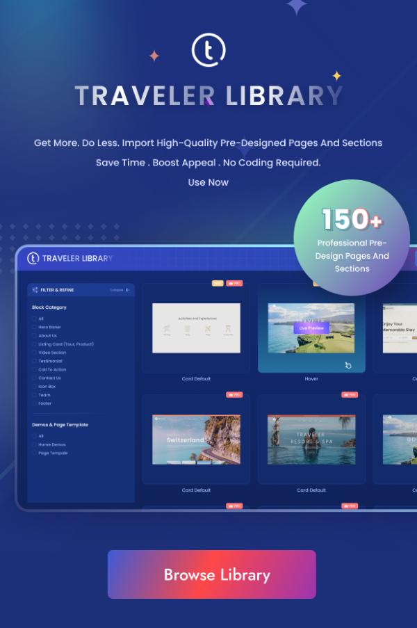Demo của giao diện Traveler – Travel Booking WordPress Theme