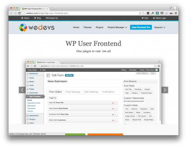 Các tính năng nổi bật của WP User Frontend Pro Các tính năng nổi bật của WP User Frontend Pro