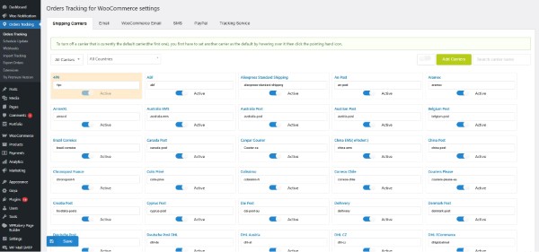 Quản lý và tích hợp với các hãng vận chuyển trong YITH WooCommerce Order Tracking Premium