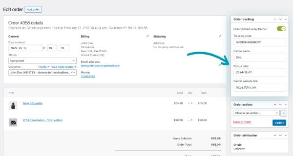Trải nghiệm người dùng với tính năng theo dõi khách hàng trên YITH WooCommerce Order Tracking Premium