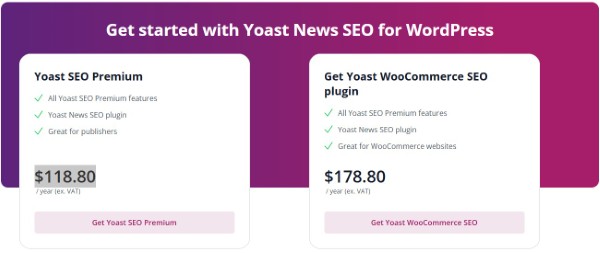 Chi phí Yoast News SEO