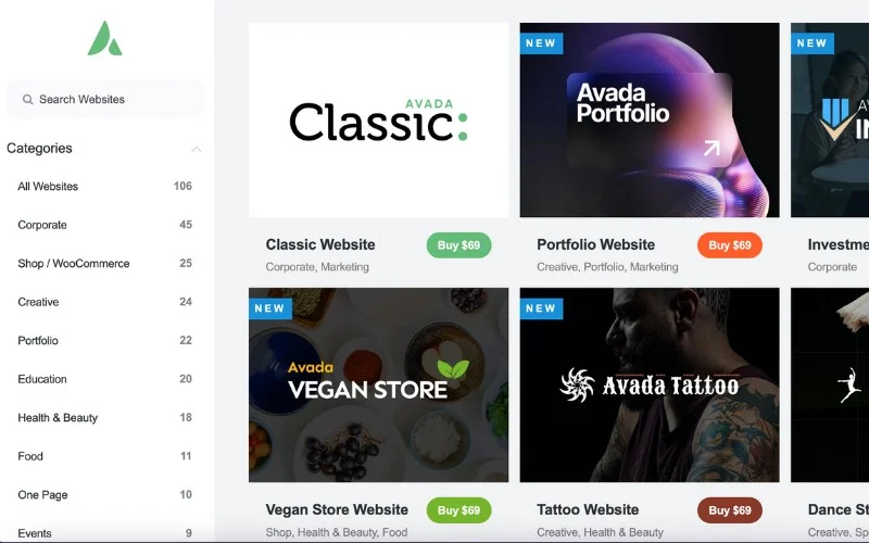 Các tính năng nổi bật của Avada cho website bán hàng