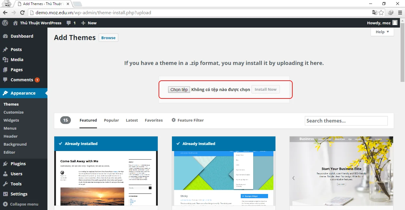 Hướng dẫn cài đặt Cera Intranet & Community Theme