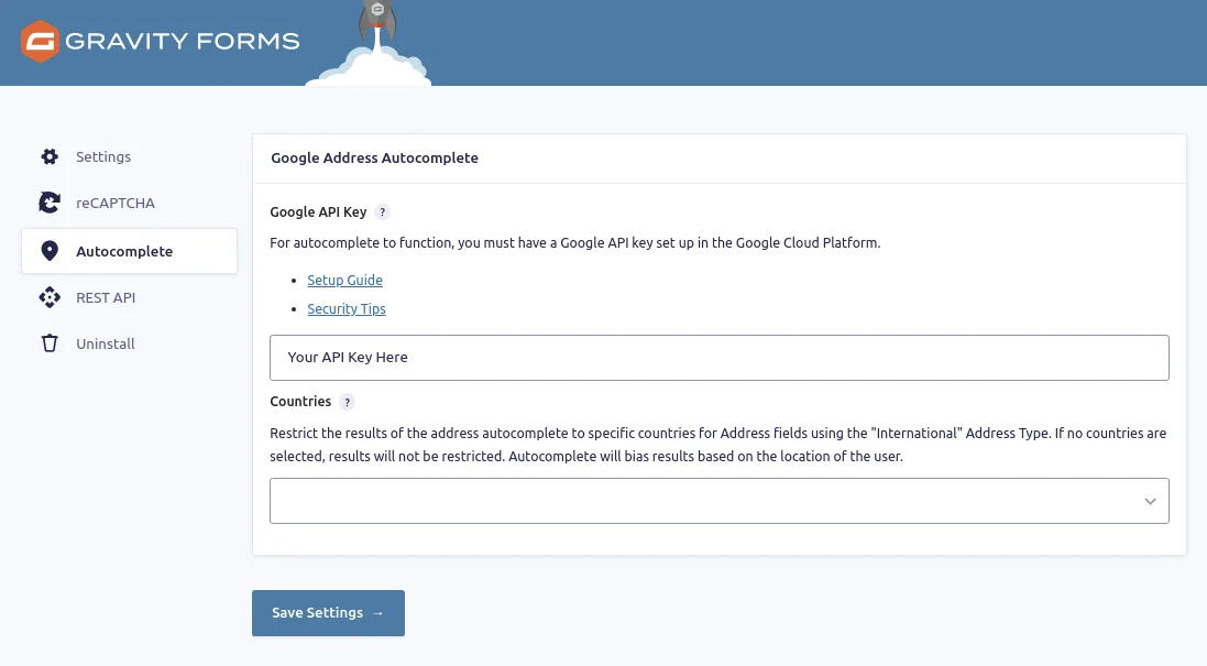 Hướng dẫn cài đặt và cấu hình Gravity Perks Address Autocomplete Hướng dẫn cài đặt và cấu hình Gravity Perks Address Autocomplete