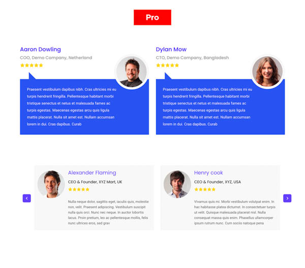 Các tính năng nổi bật của Premium Plugin Testimonials Showcase Các tính năng nổi bật của Premium Plugin Testimonials Showcase