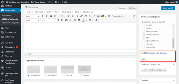 Hướng dẫn cài đặt Premium Testimonials Showcase Hướng dẫn cài đặt Premium Testimonials Showcase